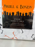 Halloween Skeleton Full Sheets Skull & Bones Spooky Bedding Set