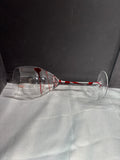 Set Of 4 Pier 1 Style Swirline Red Crystal Clear Wine Goblets