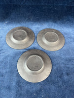 Set Of 3 Wedgewood Black Basalt Ashtrays
