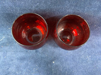 Lot Of 4 Ruby Red Glass Set Anchor Hocking