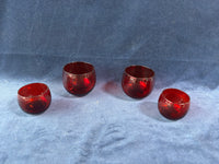 Lot Of 4 Ruby Red Glass Set Anchor Hocking