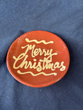 Merry Christmas Redware Dish