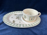 4 Piece Pfaltzgraff Naturewood Snack Plates with Soup Bowls