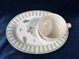 4 Piece Pfaltzgraff Naturewood Snack Plates with Soup Bowls