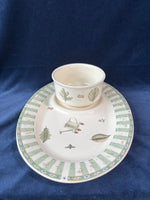 4 Piece Pfaltzgraff Naturewood Snack Plates with Soup Bowls