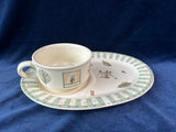 4 Piece Pfaltzgraff Naturewood Snack Plates with Soup Bowls