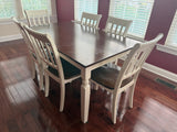 Two Tone Kitchen Table with 6 Chairs by Ashley Furniture ***HEAVY ITEM***READ DETAILS ON PICK UP POLICY***