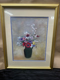 Large Green Vase with Mixed Flowers Print by Odilon Redon