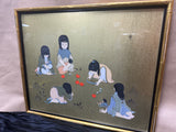 "Picnic" Acrylic on Gold Paper