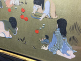 "Picnic" Acrylic on Gold Paper
