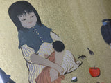 "Picnic" Acrylic on Gold Paper