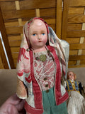 Pair of Vintage Dolls (1 missing shoe)