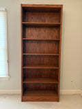 Tall Oak Bookcase with Adjustable Shelves