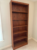 Tall Oak Bookcase with Adjustable Shelves