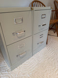Pair of 2-Drawer Metal Filing Cabinets with Keys