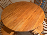 Round Oak Dining Table with 4 Chairs