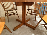 Round Oak Dining Table with 4 Chairs