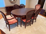 Dining Table with 8 Chairs, 3 Leaves, and Pads, by Henredon