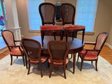 Dining Table with 8 Chairs, 3 Leaves, and Pads, by Henredon