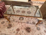 Glass Top and Gold Resin Coffee Table