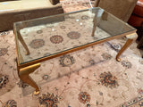 Glass Top and Gold Resin Coffee Table