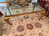 Glass Top and Gold Resin Coffee Table