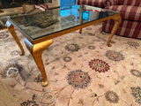Glass Top and Gold Resin Coffee Table