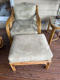 Rattan Chair and Ottoman by Tradewinds with Slip Cover (A)