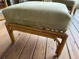 Rattan Chair and Ottoman by Tradewinds with Slip Cover (A)