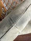 Rattan Chair and Ottoman by Tradewinds with Slip Cover (A)