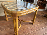 Rattan and Glass End Table by Tradewinds
