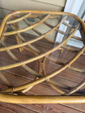 Rattan and Glass End Table by Tradewinds