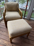 Rattan Chair and Ottoman by Tradewinds with Slip Cover (C)
