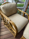 Rattan Chair and Ottoman by Tradewinds with Slip Cover (C)