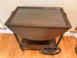 Tea Cart with Removable Glass Tray Top