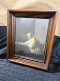 A Lady Writing Print in Wooden Frame