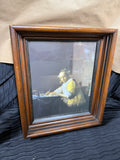 A Lady Writing Print in Wooden Frame