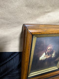 Girl with a Broom Print in Wooden Frame
