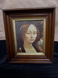 Portrait of Ginevra de' Benci Print in Wooden Frame