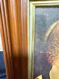 Portrait of Ginevra de' Benci Print in Wooden Frame