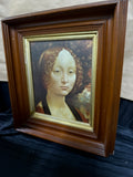 Portrait of Ginevra de' Benci Print in Wooden Frame