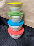 Set of 4 Nesting Melamine Mixing Bowls with Lids