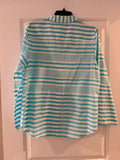 Women's Chico's Teal and White Shirt - Size 2 (Size 12/Large)