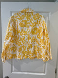 Women's Chico's Yellow and White Jacket - Size 2 (Size 12/Large)