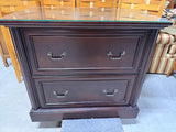 Two Drawer Filing Cabinet with Glass - See Photos for Condition***HEAVY ITEM***READ DETAILS ON PICK UP POLICY***