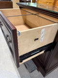 Two Drawer Filing Cabinet with Glass - See Photos for Condition***HEAVY ITEM***READ DETAILS ON PICK UP POLICY***