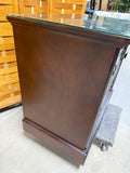 Two Drawer Filing Cabinet with Glass - See Photos for Condition***HEAVY ITEM***READ DETAILS ON PICK UP POLICY***