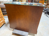 Two Drawer Filing Cabinet with Glass - See Photos for Condition***HEAVY ITEM***READ DETAILS ON PICK UP POLICY***
