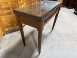 Antique Game Table with Glass
