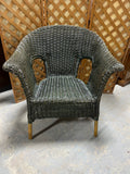 Pier 1 Wicker Chair-Olive Green